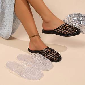 Chaussures plates en gelée pour femmes Chaussures à enfiler à la mode Chaussures de ballet légères pour la plage d'été - Product Image 1