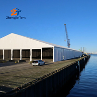 Tente d'entrepôt en alliage d'aluminium 40x60m, abri de stockage robuste, structure industrielle portable pour le stockage d'équipements et de matériaux