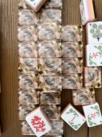 Tuiles de Mahjong Américaines de Luxe, Style Cristal Rose Strass, Table de Mahjong Portable en Acrylique, Vente en Gros Directe Usine
