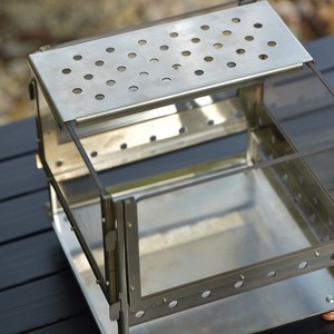 Portable Outdoor Camping <b>Fire</b> Pit Stainless Steel Frame Glass Burner Tabletop Compatible Firewood Fuel - Product Image 4