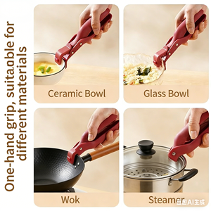 Hot Plate Grippers Silicone Thickened Anti-Scald Non-Slip Handle Tongs 2-Piece <strong>Microwave</strong> Safe Multi-Function Cooking Tool <strong>Set</strong> - Product Image 6