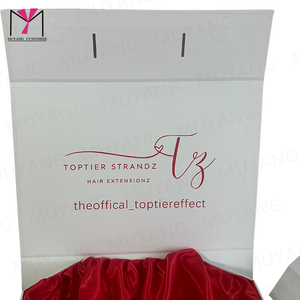 MUYANG Custom Logo Printed Rigid Cardboard <b>White</b> Bundled Hair Extension Wig Packaging <b>Box</b> Can Be Any Color And Any Design - Product Image 6