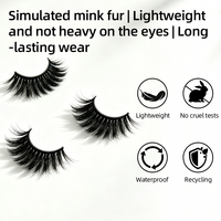 Lot de 7 paires de faux cils en vison synthétique, volumineux et moelleux, faciles à poser pour débutantes, réutilisables, maquillage des yeux, beauté, OEM