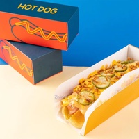 Boîte pliable pour hot-dogs, corn-dogs, churros, à emporter, pour sandwichs