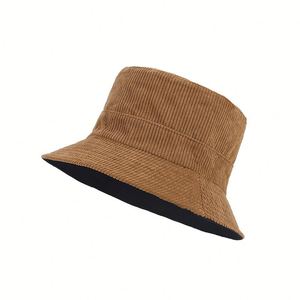 Corduroy <b>Reversible</b> <b>Bucket</b> <b>Hat</b> Unisex Cotton Twill Canvas Fishing <b>Hat</b> Suitable for Daily Sports and Outdoor Activities - Product Image 1