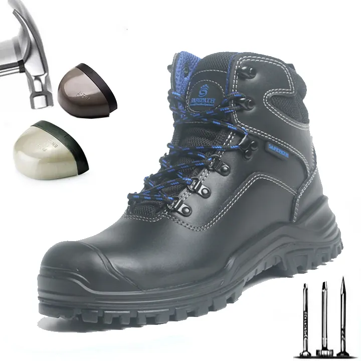 2024 New Industrial construction Mining Work Shoes Genuine Leather Protective Shoes S3 Steel Toe Safety Shoes For men