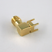 Connecteur coaxial RF SMA femelle à angle droit pour montage sur circuit imprimé