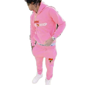 Conjunto de chándal deportivo de algodón para hombre, transpirable y pantalones de chándal Sudadera con capucha, conjunto de Sudadera con capucha ecológica - Product Image 1