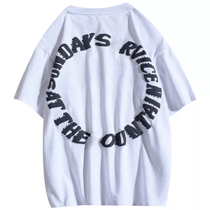 Men's Heavy <b>Weight</b> 100% Cotton Oversized T-Shirt Custom 3D Puff Print High Quality Tee - Product Image 3