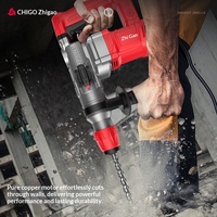 Marteau perforateur électrique de qualité industrielle Chigo, moteur tout cuivre, batterie lithium rechargeable, perçage à percussion haute puissance