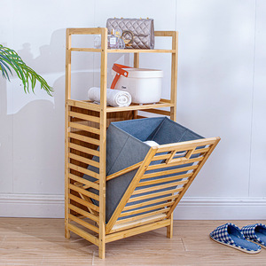 Nan Bamboo Multi Layer Storage Rack 3 Floors Movable Laundry Organizer For <b>Washing</b> <b>Machine</b> Room - Product Image 3