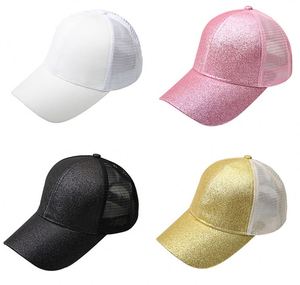 Gorras de béisbol de verano para mujer al por mayor con purpurina, sombreros de malla con cola de caballo y lentejuelas para dropshipping - Product Image 6