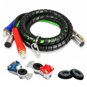 Kit de raccordement 3-en-1 DOT 12FT 15FT avec câble électrique ABS <span class=keywords><strong>7</strong></span> voies et gaine de protection pour tuyau d'air pour semi-<span class=keywords><strong>remorque</strong></span> - Product Image 1