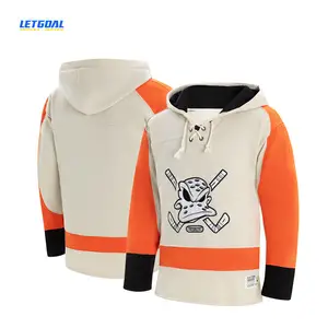 Sudaderas de hockey sobre hielo de algodón y poliéster con sublimación personalizada ropa deportiva con cordones de lana