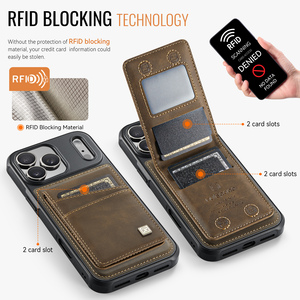 Funda para <span class=keywords><strong>iPhone</strong></span> 18 Pro Max con Carga Inalámbrica, Soporte Magnético para Tarjetas, Piel Sintética, Compatible con Modelos 17, 16 Plus, 15, 14, 13, <span class=keywords><strong>12</strong></span> - Product Image 3
