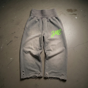 hongguan High Street Distressed acid Washed Print Ripped <b>Sweatpants</b> Men Custom High waisted <b>Oversized</b> Wide Leg Baggy <b>Sweatpants</b> - Product Image 1