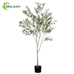 6Ft Olive Fake Ornamental Decor Guangdong Wholesale Plant Plastic Leaf Faux Silk Green Artificial Tree Indoor