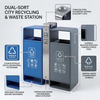Ensemble de poubelles de tri de haute qualité pour maison écologique et espaces publics, vente en gros, poubelle de recyclage à code couleur (2 couleurs)