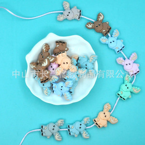 Silicone Baby Teether Beads Moose Shape Food Grade For Infants 3 Months Plus Unisex <b>Soft</b> <b>Toy</b> DIY Accessories - Product Image 1