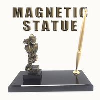 Marque Design Flexible Métal Stylo Résine Sculpture Cristal Base Papeterie Cadeau Bronze Apporter Art Maison Oeuvre Porte-Stylo pour Décor