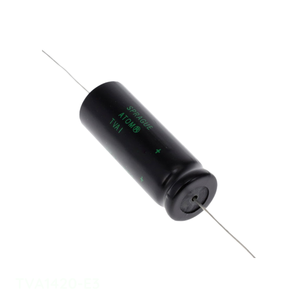 Condensador de canal del fabricante CAP ALUM 100UF 150V AXIAL TH 100 uF TVA1420-E3 de montaje a través de orificio - Product Image 1