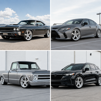 Jantes forgées personnalisées en 2 parties, entièrement polies, à profil profond, 15-20 pouces, PCD 5x114.3 5x120 5x127 pour Ford Mustang Chevy Camaro C10