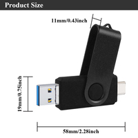 Haute vitesse 128GB type-c 3.0/2.0 lecteur flash USB mobile ordinateur rotatif OTG 8GB 16GB 64GB 32GB 8GB lecteurs flash USB
