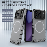 Coque de téléphone magnétique antichoc avec revêtement au toucher cutané pour iPhone 17 Pro Max Air