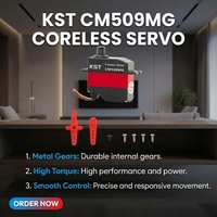 Micro-servo numérique KST CM509MG HV à engrenages métalliques 6.0Kgf.cm 0.08sec Double BB sans noyau pour pièces d'avion RC à petite échelle