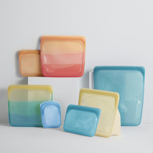 BPA free Leakproof Fresh Vacuum Leakproof Reusable Sandwich Holder Silicone Food Storage Bag