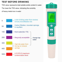 Kit de testeur de qualité de l'eau numérique multifonction avec écran LCD, nouvelle génération, pour l'analyse physique de l'eau potable