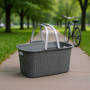 Cesta de Compras RIVAL 18L Gris Acero con 2 Asas, Cesta para Bicicleta - Product Image 3