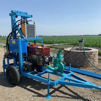 Foreuse de puits d'eau diesel compacte montée sur remorque, de fabrication industrielle, avec capacité de forage profond pour l'irrigation des terres agricoles