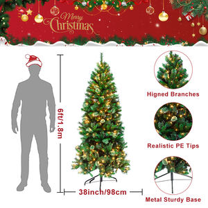 Arbre de Noël décoratif de crayon maigre en plastique pré illuminé Offres Spéciales de PVC pour des vacances - Product Image 2