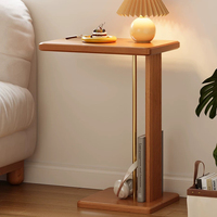 Mesa Auxiliar Moderna en Forma de C, Mesa de Centro Minimalista y Resistente para Sofá, de Madera, para Espacios Pequeños, Sala de Estar o Dormitorio