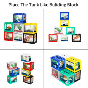 Mini aquarium carré écologique en plastique pour bureau, idéal pour Betta et poissons rouges, décoration domestique - Product Image 4