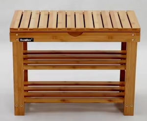 Étagère à chaussures en bambou durable et économique à 3 niveaux et étagère ou <span class=keywords><strong>banc</strong></span> pour le <span class=keywords><strong>rangement</strong></span> de chaussures, vêtements, livres pour le salon - Product Image 1