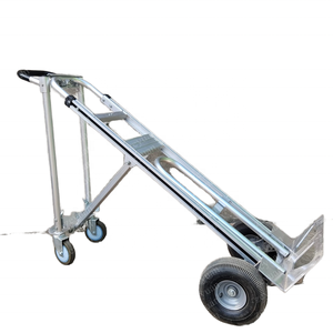Zware 3-In-1 Opvouwbare <span class=keywords><strong>Aluminium</strong></span> Platform Truck Vierwielige Handtrolley Kar 300Kg Laadvermogen Handwagen - Product Image 4