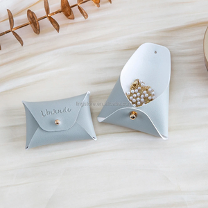 Bolsitas de Piel Sintética Suave con Remaches para Guardar Joyas, Bolsitas Pequeñas para Monedas, para Empaque de Anillos y Aretes de Boda - Product Image 1