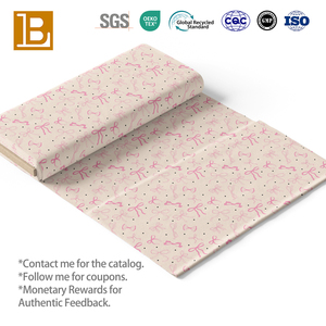 Tissu en popeline <span class=keywords><strong>de</strong></span> coton tissé personnalisé à faible MOQ pour la Saint-Valentin, motif cœur <span class=keywords><strong>de</strong></span> fille, dessin animé mignon, nœud, impression numérique pour textiles - Product Image 2
