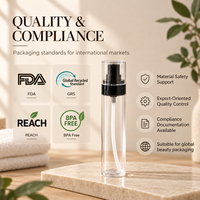 Flacon de lotion en PET mince de 30 ml, 50 ml, 100 ml, diamètre 33 mm, col 20/410, pompe PP de qualité alimentaire, format voyage, sérum, essence