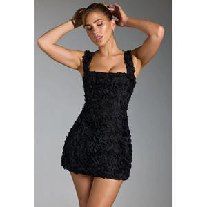 Vestido Corto con Cuello Cuadrado al por Mayor, Minifalda Floral 3D, Logotipo Personalizado, Falda Corta de Color Sólido de Moda, Directo de Fábrica - Product Image 6