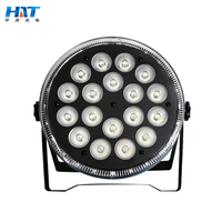 Projecteur LED Par Can plat et fin DMX 512 RGBW 4-en-1 avec anneau LED, 18 pièces, pour mariage, DJ, bar, discothèque, scène