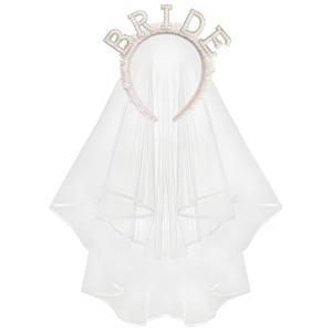 <span class=keywords><strong>Velo</strong></span> <span class=keywords><strong>de</strong></span> Novia Romántico en Oferta, Blanco, Suave, <span class=keywords><strong>de</strong></span> Tul <span class=keywords><strong>con</strong></span> Borde <span class=keywords><strong>de</strong></span> Encaje, <span class=keywords><strong>de</strong></span> Dos Capas, <span class=keywords><strong>con</strong></span> Apliques y <span class=keywords><strong>Diadema</strong></span> <span class=keywords><strong>de</strong></span> Perlas, Poliéster/Algodón - Product Image 2