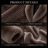 Abrigo de Piel Sintética Gruesa Personalizable con Solapa de Peluche de Zorro, Manga Larga, para Mujer, Otoño/Invierno, Color Sólido, Cárdigan Elegante, Ropa Exterior de Moda