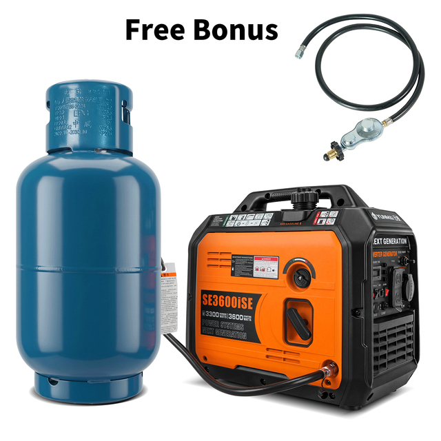 3.6KW 120V 240V Digital Inverter Generator LPG Dual Fuel Portable Gasoline Propane Power for Home Camping Emergency Supply