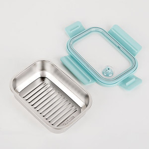 Lonchera Rectangular de Acero Inoxidable de Grado Alimenticio al por Mayor, Sellada, con Tapa Desmontable - Product Image 5