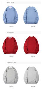 Felpa all'ingrosso in cotone tinta unita autunno e inverno con scollo rotondo a spalla felpa allentata <span class=keywords><strong>senza</strong></span> cappuccio e <span class=keywords><strong>LOGO</strong></span> personalizzato - Product Image 6