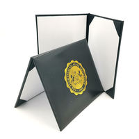 Gold Foil Custom Pu Leather A3 Certificate File Folder Holder Leather Diploma Holder