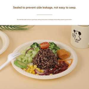 Assiettes en amidon de maïs biodégradables en gros, épaisses, pour salades, fruits, légumes, plats à emporter, vaisselle jetable, ensemble d'assiettes - Product Image 4